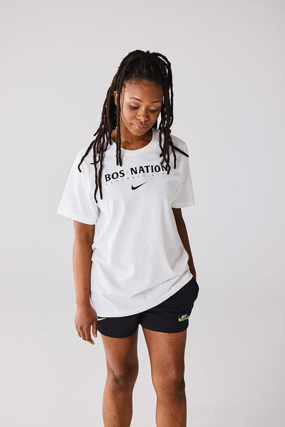 BOS Nation FC Nike Unisex White Cotton Tee