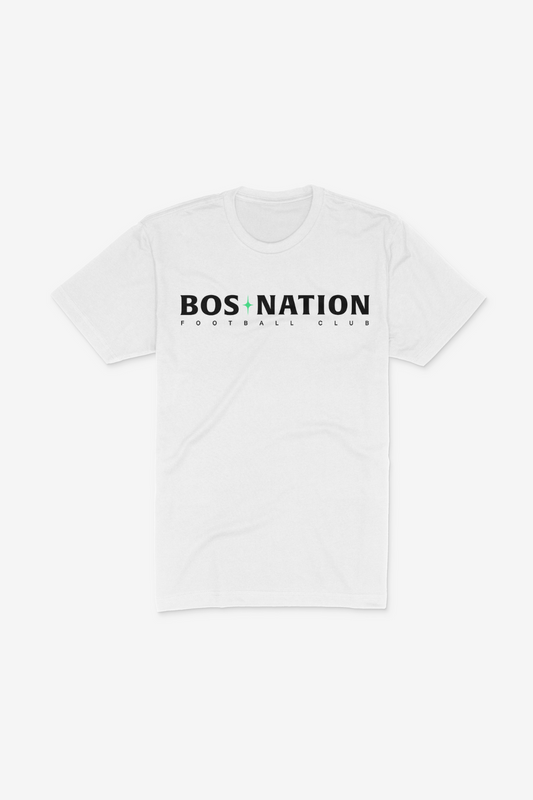 BOS Nation FC White Unisex Sueded Tee